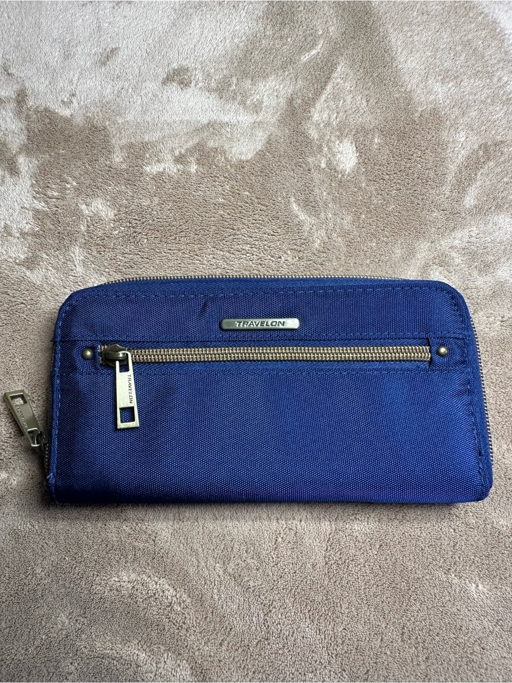 Travelon Royal Blue Zip Wallet with Front Pocket